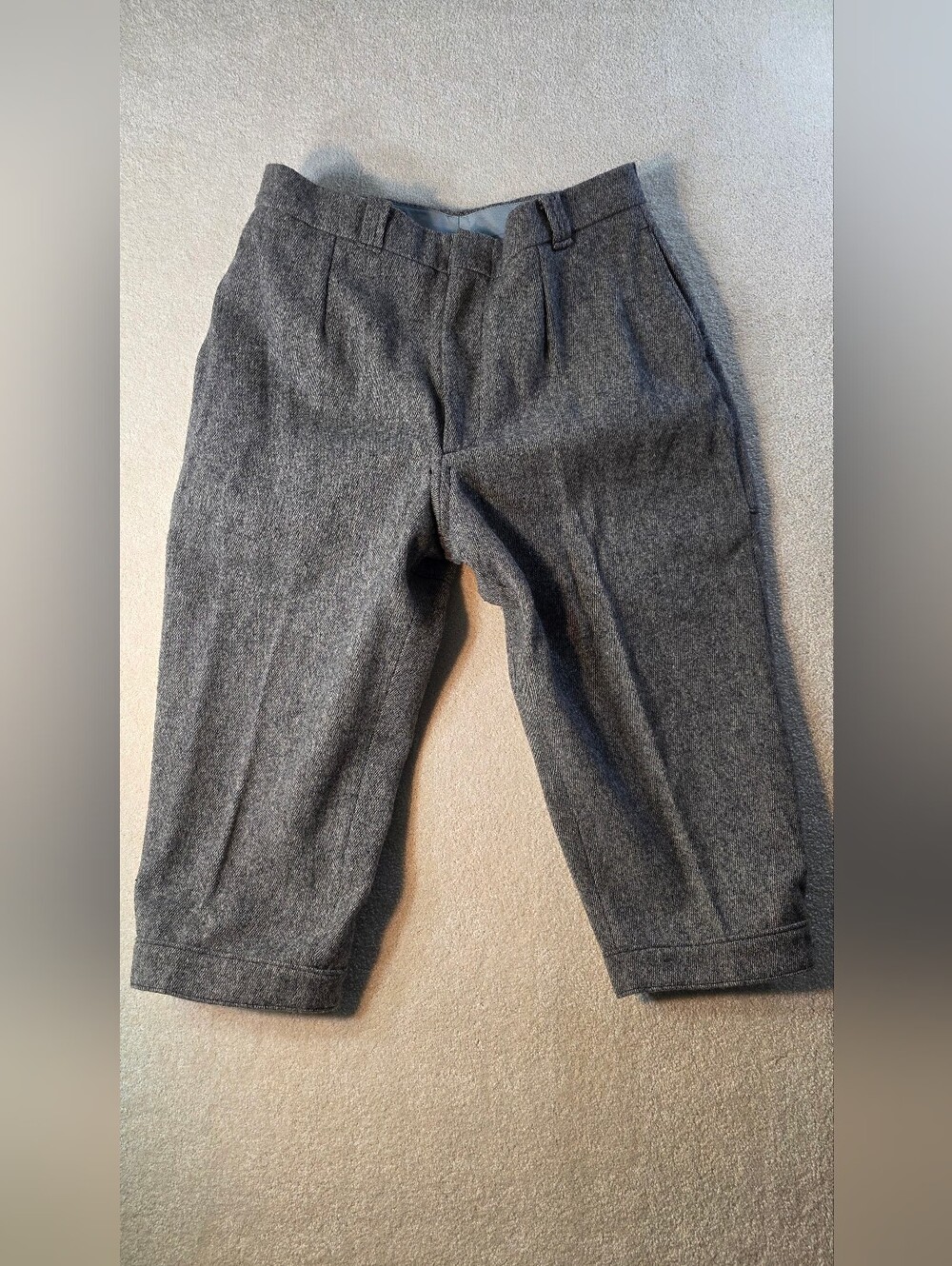 Vintage Eddie Bauer Grey Tweed Hunting Knickers Wool Equestrian Riding 30 Waist
